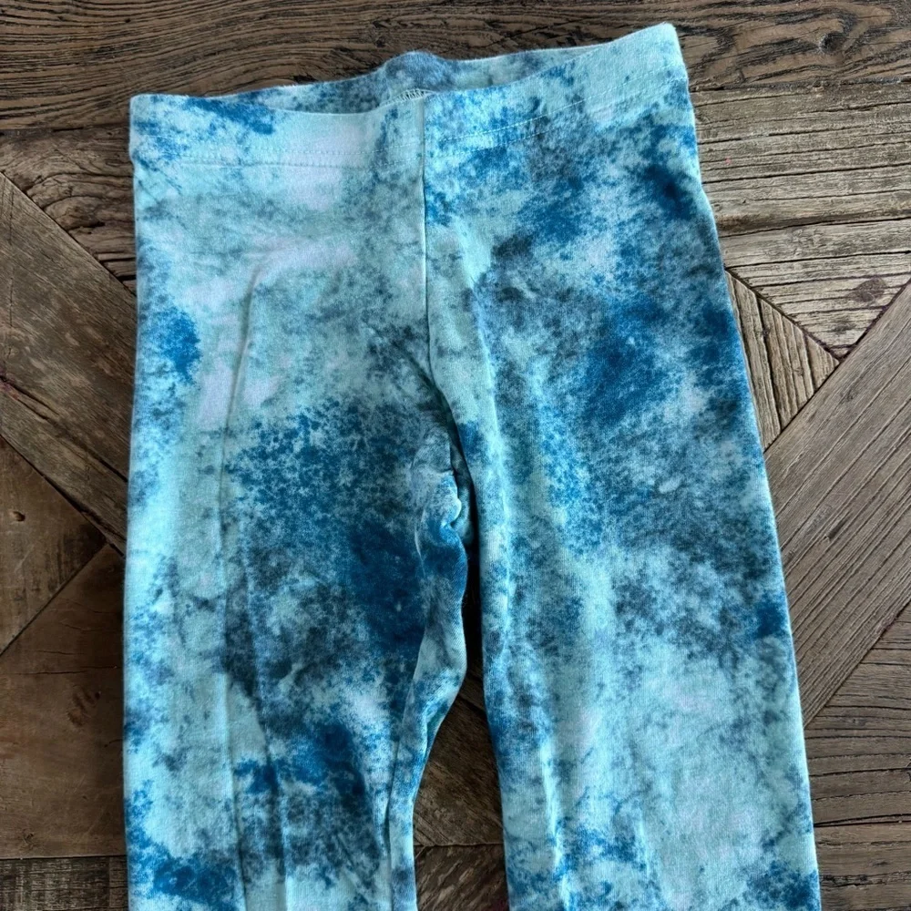 Old Navy Aqua Navy Printed Built-In Tough Full-Length Leggings Girls Small 6-7